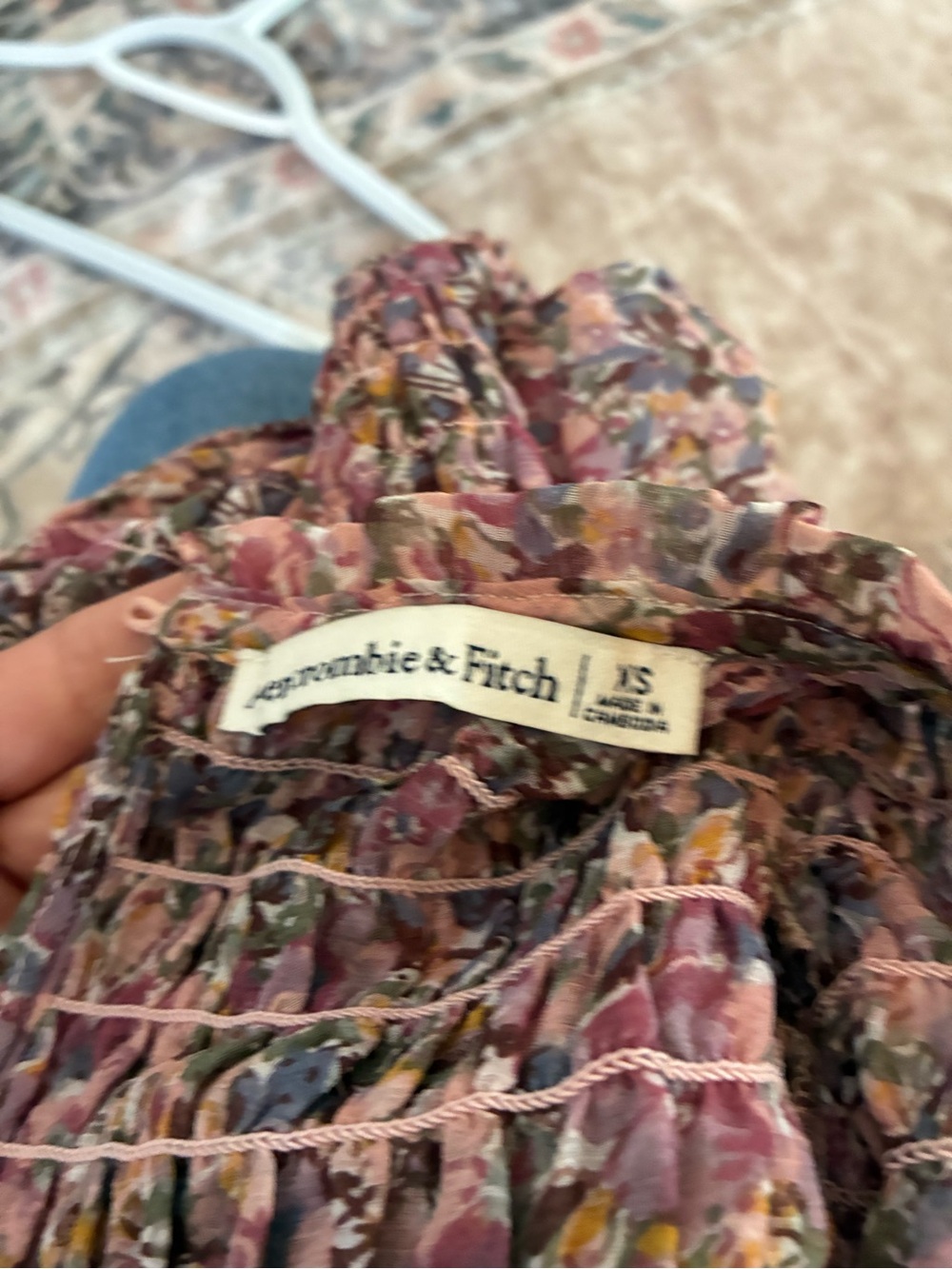 Abercrombie & Fitch women’sPink Floral Print Ruffled Dress